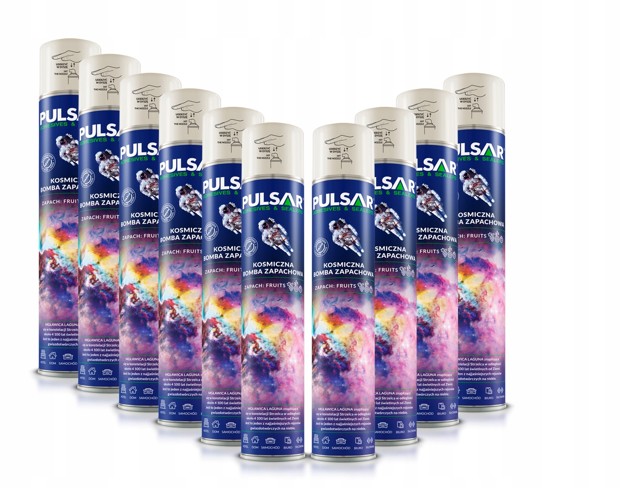 ODŚWIEŻACZ POWIETRZA SPRAY PULSAR ZAPACH OWOCOWY 750 ml x10