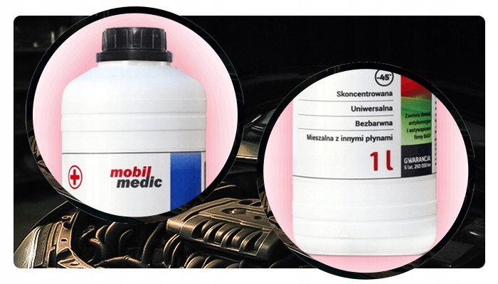 DOLEWKA PŁYNU DO CHŁODNIC MOBIL MEDIC BEZBARWNA UNIWERSALNA 1L
