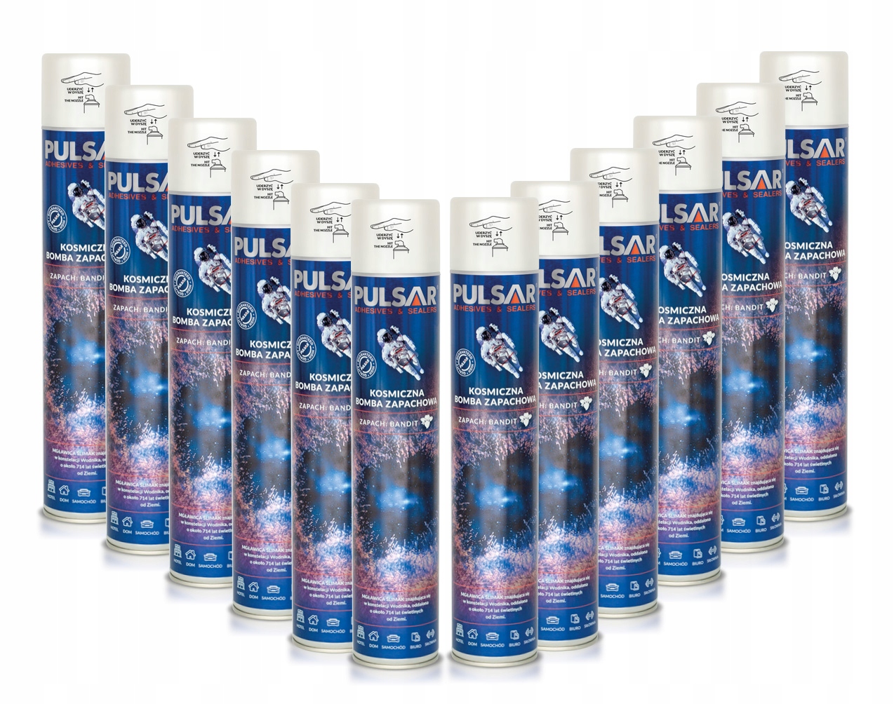 ODŚWIEŻACZ POWIETRZA SPRAY PULSAR ZAPACH DLA MĘŻCZYZN BANDIT 750 ml x12