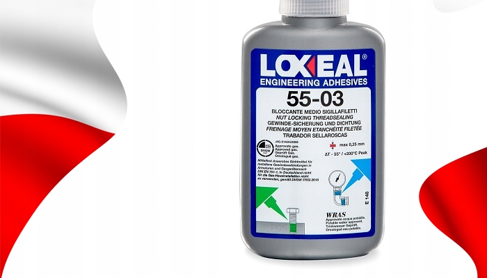 KLEJ DO GWINTÓW NIEBIESKI DO USZCZELNIANIA ŚRUB ŚREDNI LOXEAL 55-03 50 ml