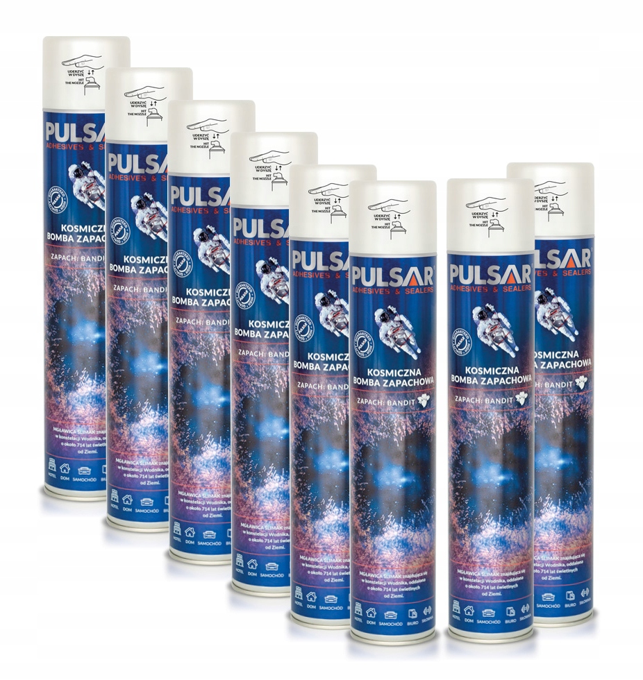 ODŚWIEŻACZ POWIETRZA SPRAY PULSAR ZAPACH DLA MĘŻCZYZN BANDIT 750 ml x8