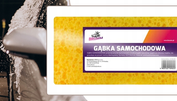 GĄBKA DO MYCIA SAMOCHODU BRUMM DUŻA MIĘKKA