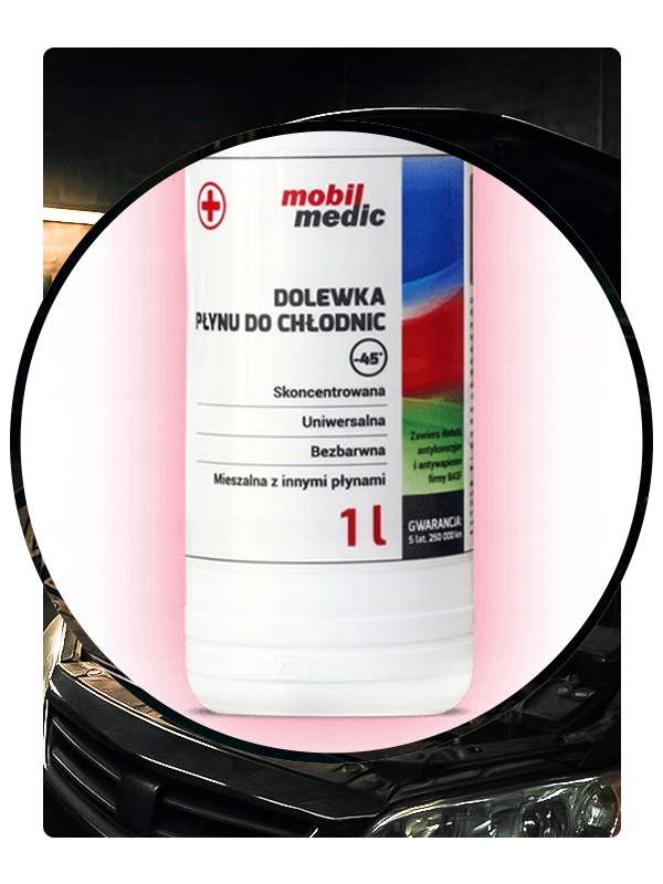 DOLEWKA PŁYNU DO CHŁODNIC MOBIL MEDIC BEZBARWNA UNIWERSALNA 1L