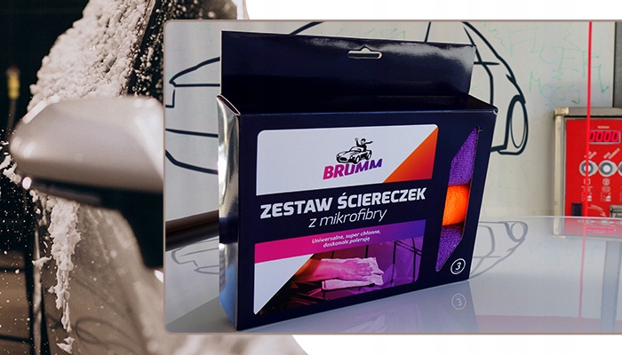 ZESTAW ŚCIERECZEK Z MIKROFIBRY 3 szt MIKROFIBRA BRUMM UNIWERSALNE