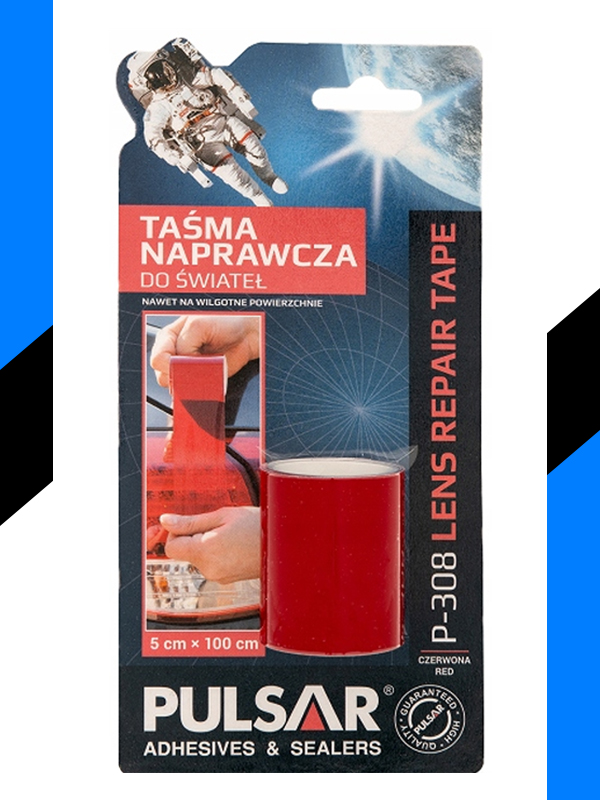 TAŚMA NAPRAWCZA DO LAMP REFLEKTORÓW CZERWONA 5x100cm PULSAR KP308