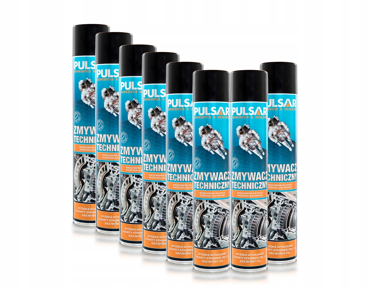 ZMYWACZ TECHNICZNY PULSAR USUWA KLEJE SMARY WOSKI OLEJE SPRAY 750 ml x8