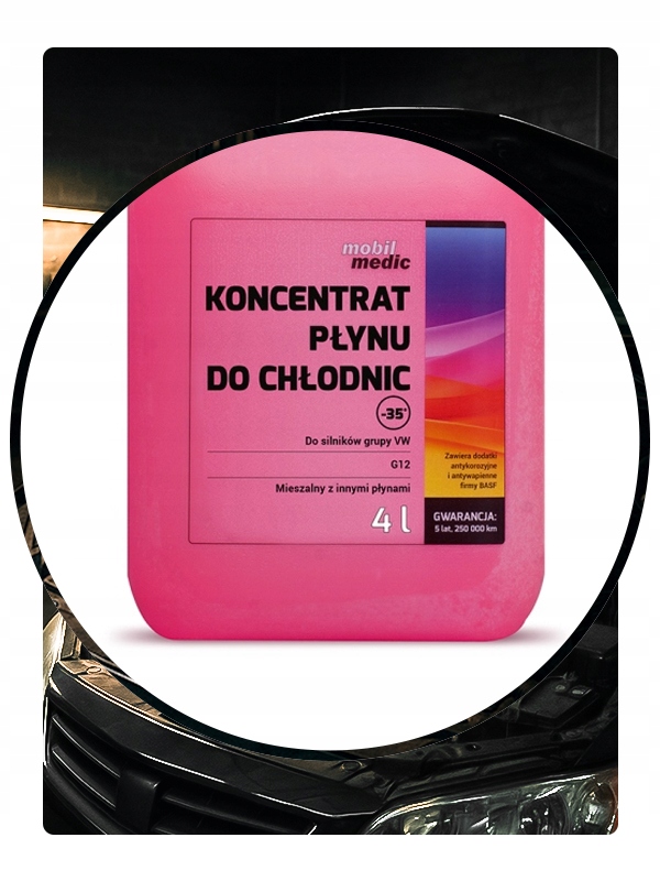 KONCENTRAT PŁYNU DO CHŁODNICY RÓŻOWY MOBIL MEDIC G12 - 35°C 4L