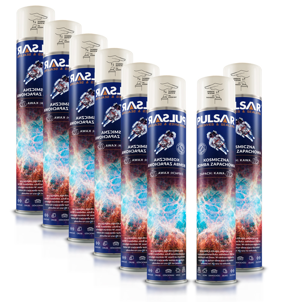 ODŚWIEŻACZ POWIETRZA SPRAY PULSAR ZAPACH KAWA 750 ml x8