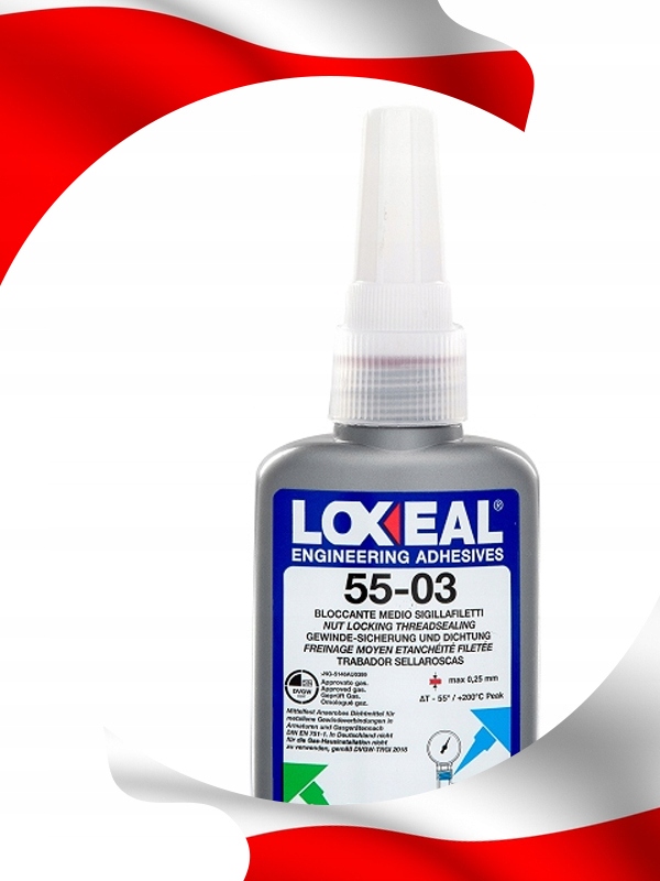 KLEJ DO GWINTÓW NIEBIESKI DO USZCZELNIANIA ŚRUB ŚREDNI LOXEAL 55-03 50 ml