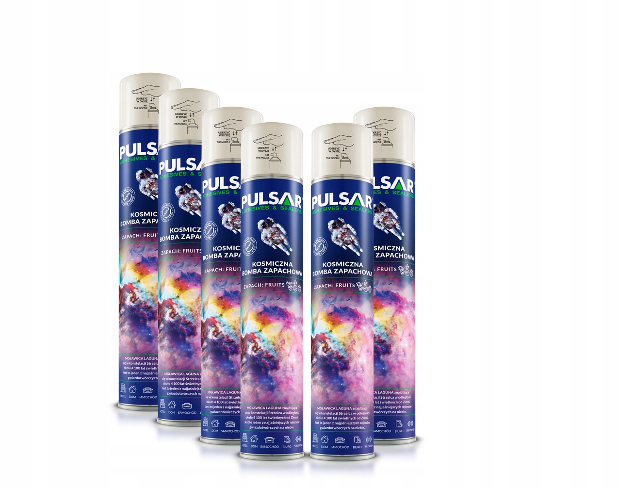 ODŚWIEŻACZ POWIETRZA SPRAY PULSAR ZAPACH OWOCOWY 750 ml x6