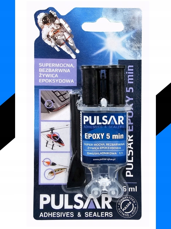 KLEJ EPOKSYDOWY DWUSKŁADNIKOWY PULSAR SZYBKOSCHNĄCY BEZBARWNY 5 MINUT 6 ml