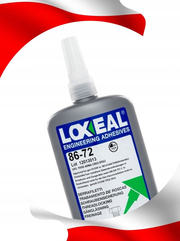KLEJ DO GWINTÓW ŚRUB LOXEAL 86-72 MOCNY NAJWYŻSZA JAKOŚĆ POŁĄCZENIA 250 ml