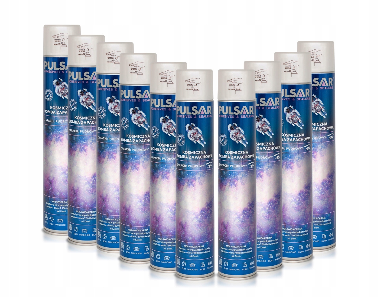 ODŚWIEŻACZ POWIETRZA SPRAY PULSAR ZAPACH DLA KOBIET PUDER 750 ml x10