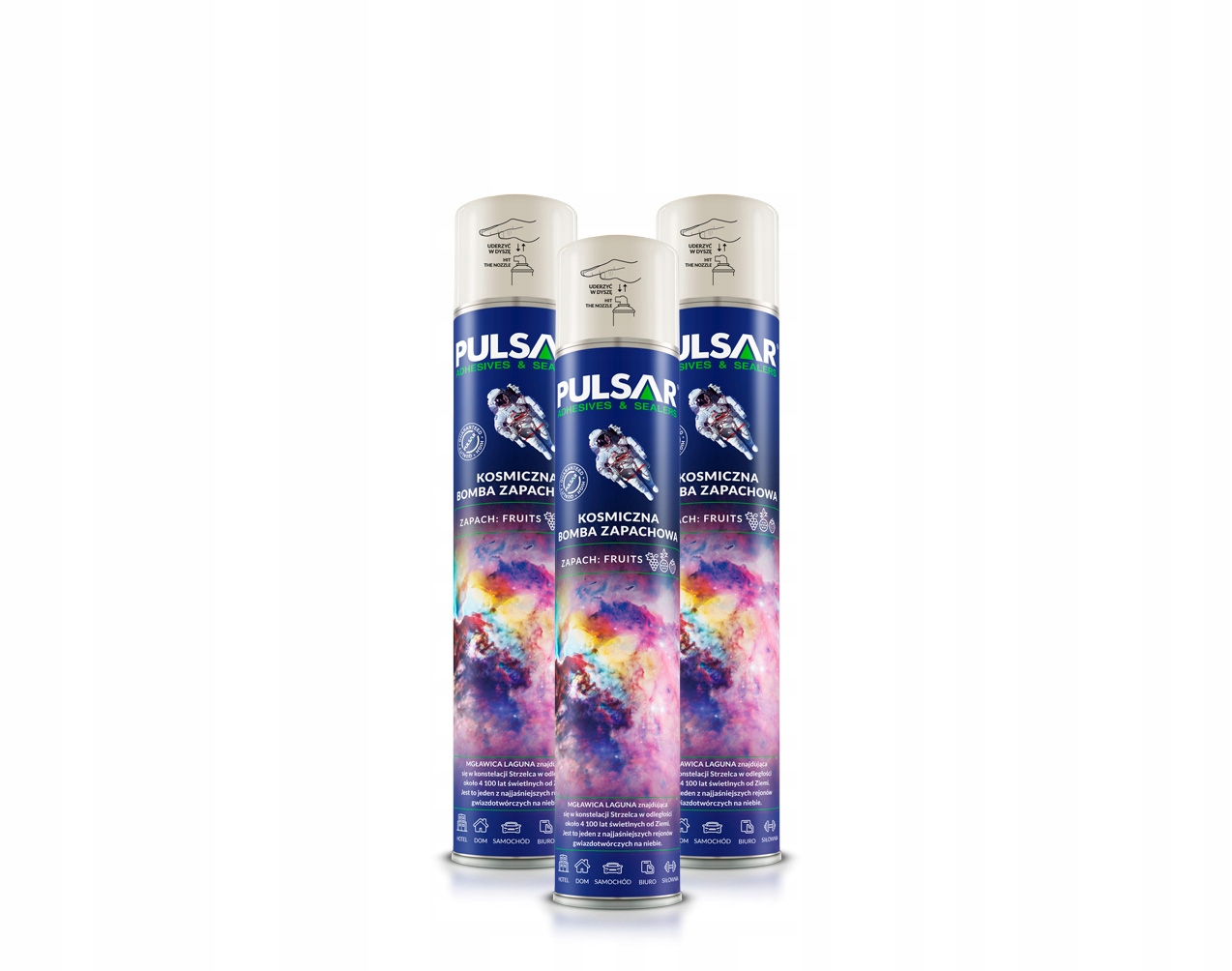 ODŚWIEŻACZ POWIETRZA SPRAY PULSAR ZAPACH OWOCOWY 750 ml x3