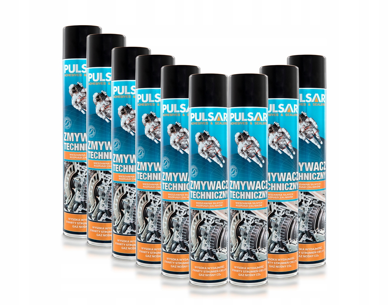 ZMYWACZ TECHNICZNY PULSAR USUWA KLEJE SMARY WOSKI OLEJE SPRAY 750 ml x9