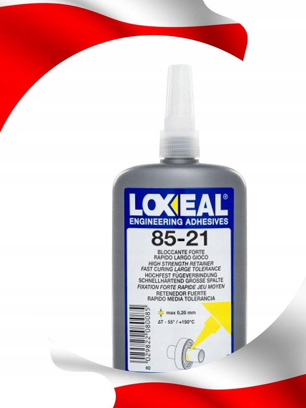 KLEJ DO ŁOŻYSK PIAST TULEI LOXEAL 85-21 MAKSYMALNA SIŁA MOCOWANIA 250 ml