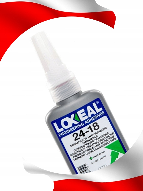 KLEJ DO GWINTÓW NAKRĘTEK ŚRUB LOXEAL 24-18 ŁATWO DEMONTOWALNY 50 ml