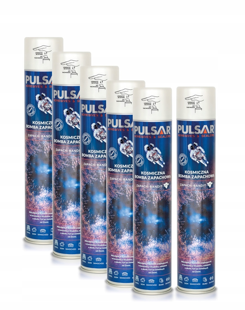 ODŚWIEŻACZ POWIETRZA SPRAY PULSAR ZAPACH DLA MĘŻCZYZN BANDIT 750 ml x6