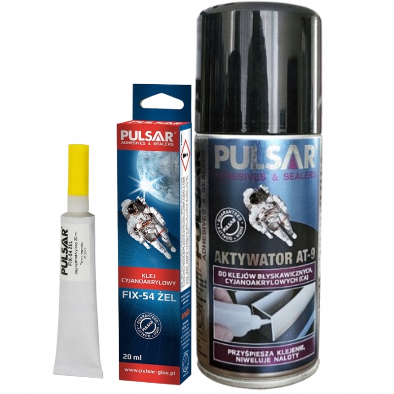 KLEJ CYJANOAKRYLOWY ŻEL Z AKTYWATOREM PULSAR 20 g + 150 ml