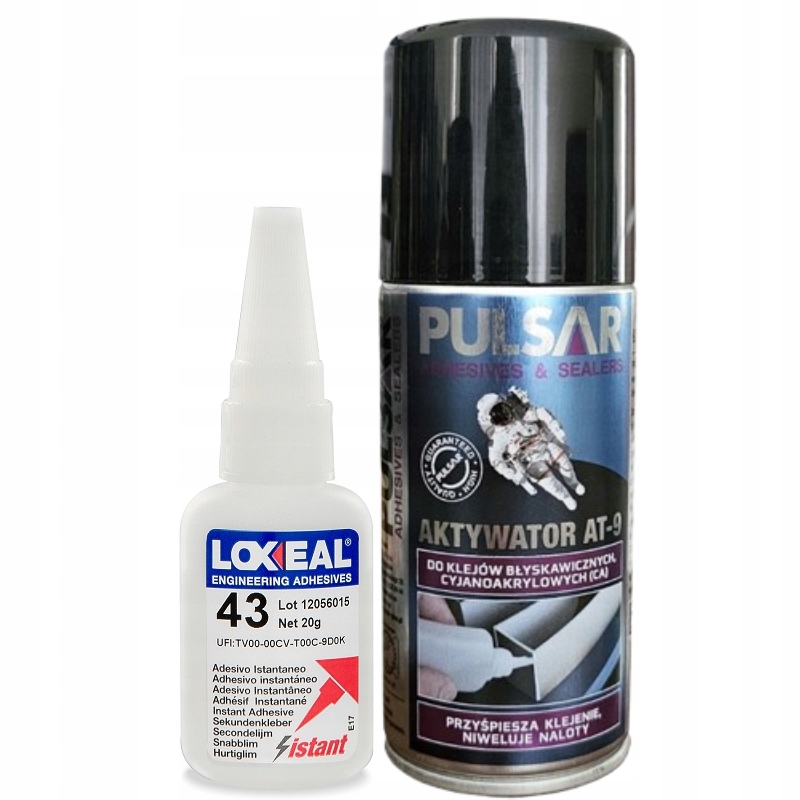 KLEJ CYJANOAKRYLOWY Z AKTYWATOREM DO SKÓRY DREWNA LOXEAL 43 20 g + 150 ml