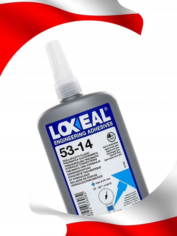 KLEJ USZCZELNIAJĄCY DO GWINTÓW RUROWYCH 3/4" LOXEAL 53-14 BRĄZOWY 250 ml