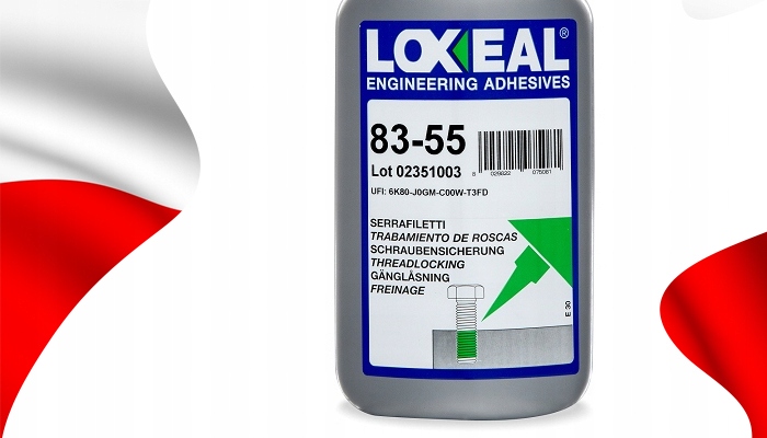 KLEJ DO GWINTÓW ŚRUB MOCNY LOXEAL 83-55 WYSOKA WYTRZYMAŁOŚĆ 250 ml