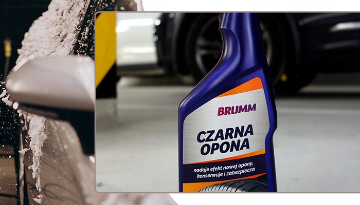 CZERNIDŁO DO OPON BRUMM PIELĘGNUJE NABŁYSZCZA KONSERWUJE ATOMIZER 450 ml