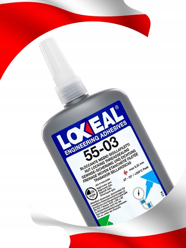 KLEJ DO GWINTÓW NIEBIESKI DO USZCZELNIANIA ŚRUB ŚREDNI LOXEAL 55-03 250 ml