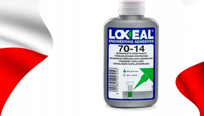 KLEJ DO GWINTÓW NAKRĘTEK ŚRUB LOXEAL 70-14 O DUŻEJ ŚREDNICY M5 50 ml