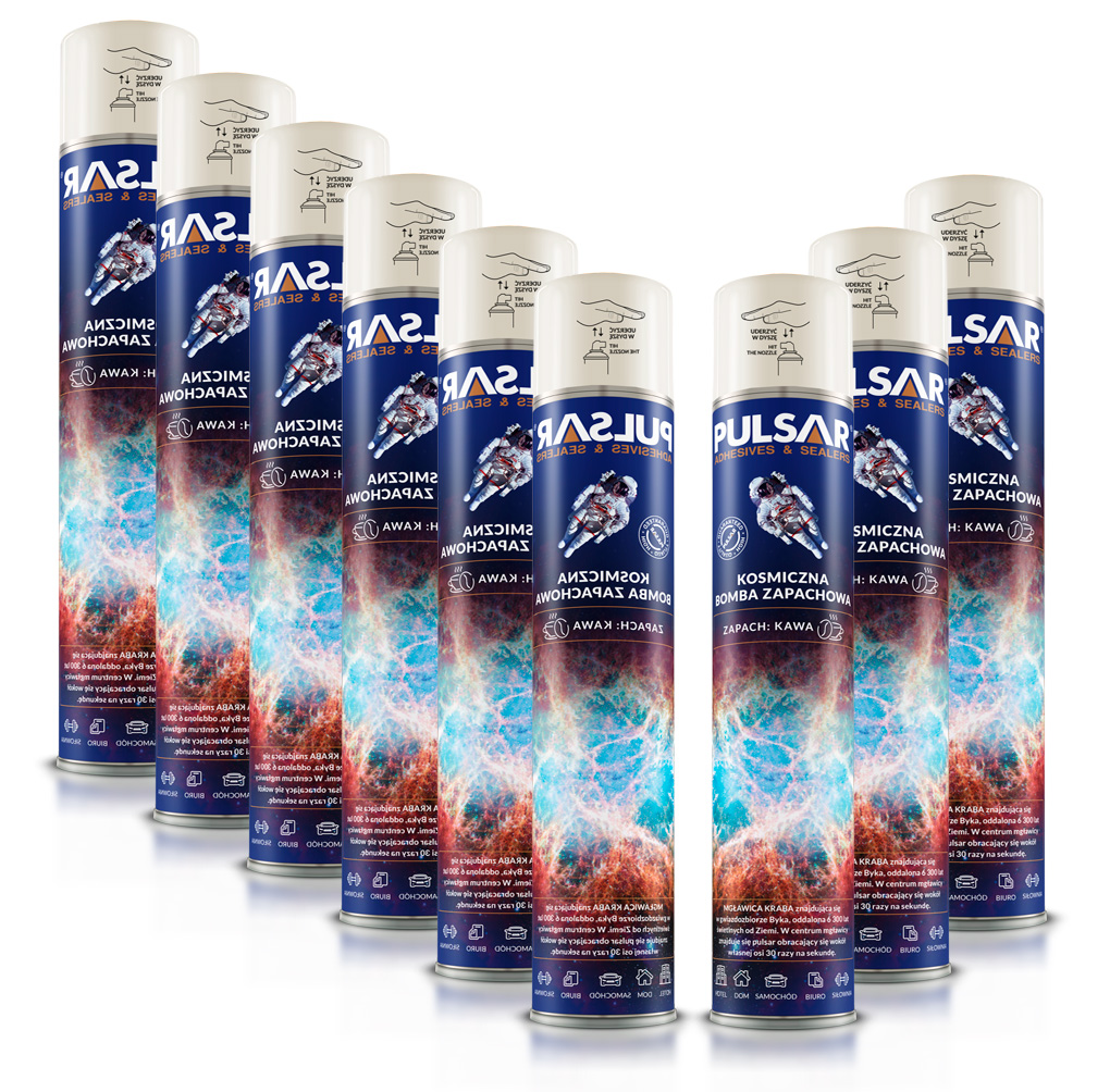 ODŚWIEŻACZ POWIETRZA SPRAY PULSAR ZAPACH KAWA 750 ml x9