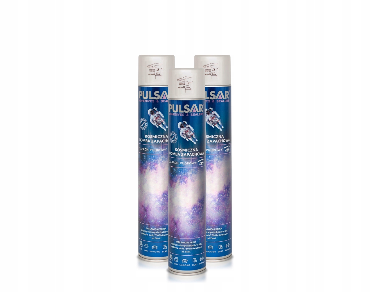 ODŚWIEŻACZ POWIETRZA SPRAY PULSAR ZAPACH DLA KOBIET PUDER 750 ml x3