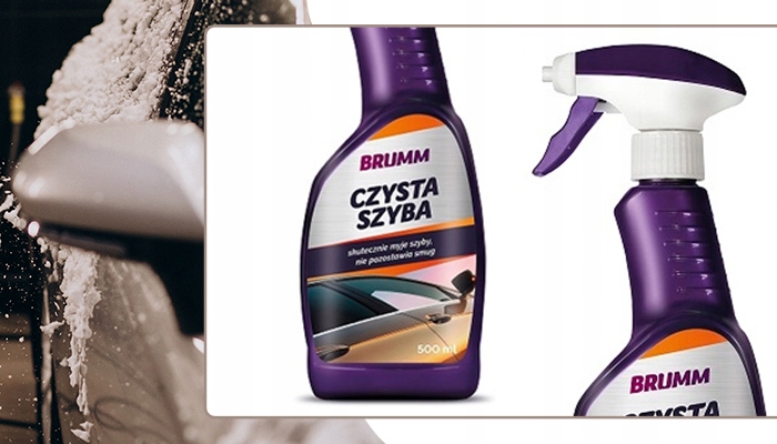 PŁYN DO MYCIA SZYB SAMOCHODOWYCH BRUMM BEZ SMUG I REFLEKSÓW ATOMIZER 500 ml