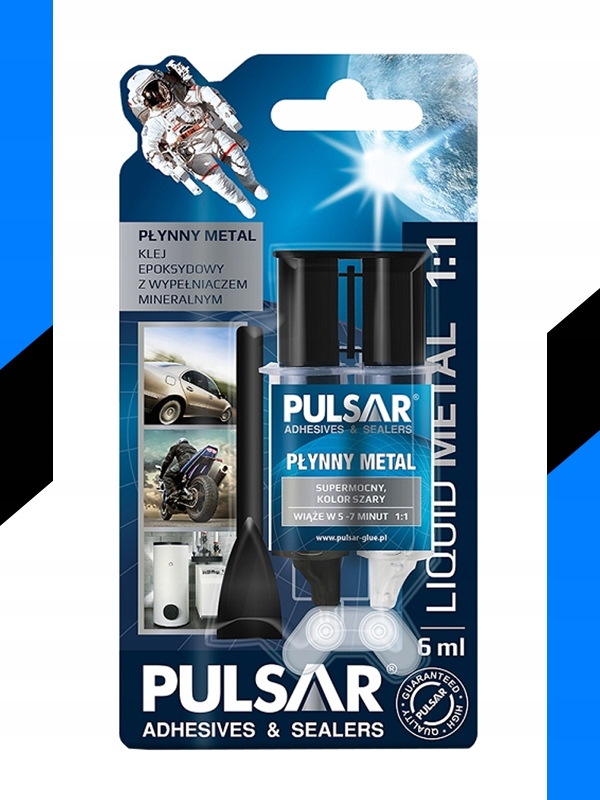 KLEJ DO METALU PŁYNNY METAL SPAWANIE NA ZIMNO EPOKSYDOWY PULSAR 6 ml