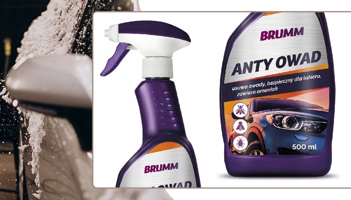 PŁYN DO USUWANIA OWADÓW BRUMM DO SZYB REFLEKTORÓW LUSTEREK ATOMIZER 500 ml