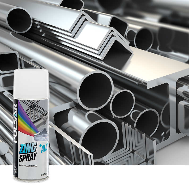 CYNK W SPRAYU + ALUMINIUM PULSAR OCYNK PODKŁAD ANTYKOROZYJNY 400 ml x8