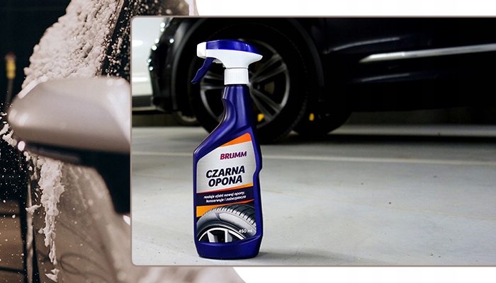 CZERNIDŁO DO OPON BRUMM NABŁYSZCZA PIELĘGNUJE KONSERWUJE ATOMIZER 450 ml