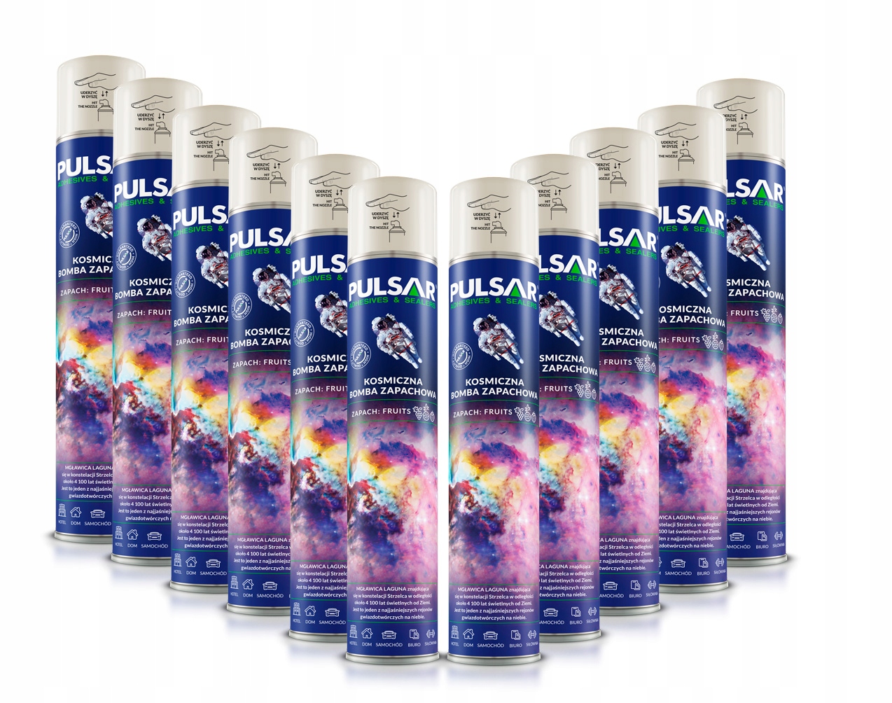 ODŚWIEŻACZ POWIETRZA SPRAY PULSAR ZAPACH OWOCOWY 750 ml x11