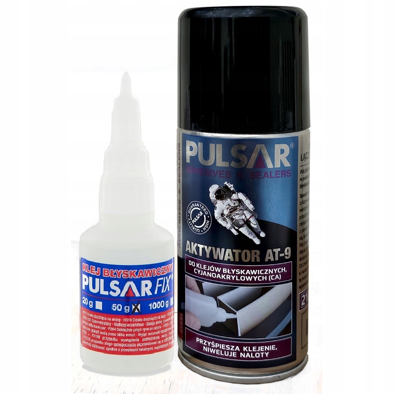 KLEJ CYJANOAKRYLOWY Z AKTYWATOREM RZADKI SEKUNDOWY PULSAR 50 ml + 150 ml