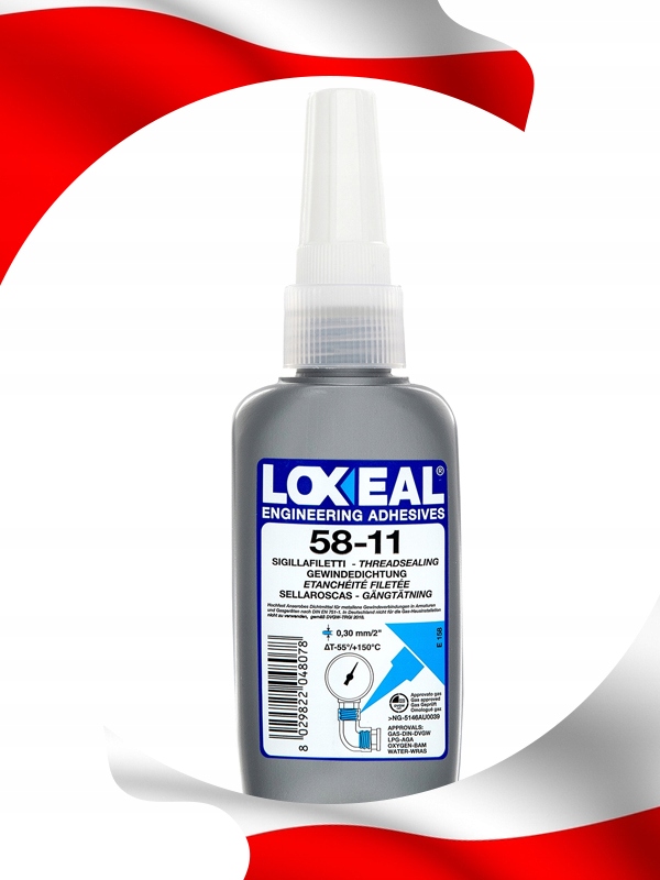 KLEJ DO POŁĄCZEŃ GWINTOWYCH USZCZELNIACZ LOXEAL 58-11 WYSOKA LEPKOŚĆ 50 ml