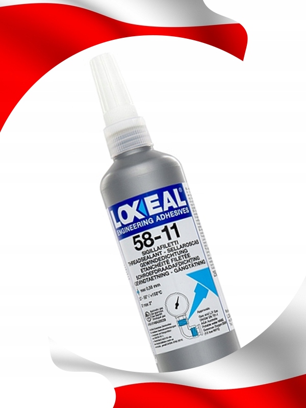 KLEJ DO GWINTÓW USZCZELNIACZ LOXEAL 58-11 WYSOKA LEPKOŚĆ DO GAZÓW 250 ml