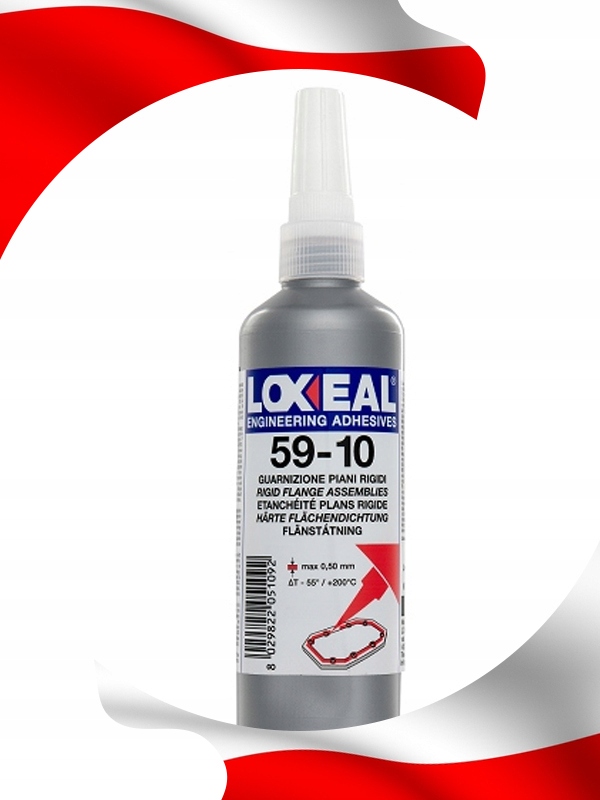 USZCZELNIACZ ZŁĄCZY KOŁNIERZOWYCH LOXEAL 59-10 WYSOKA LEPKOŚĆ +200°C 250 ml