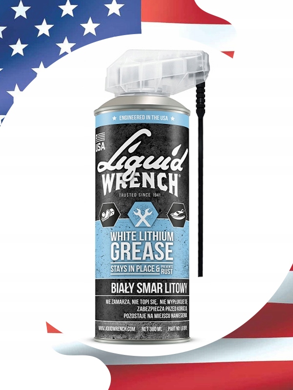 SMAR LITOWY BIAŁY LIQUID WRENCH DO ZAWIASÓW KŁÓDEK W SPRAYU 380 ml