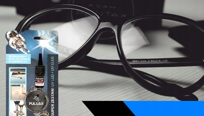 KLEJ UV DO SZKŁA I METALU BEZBARWNY + LAMPKA PULSAR 3 g