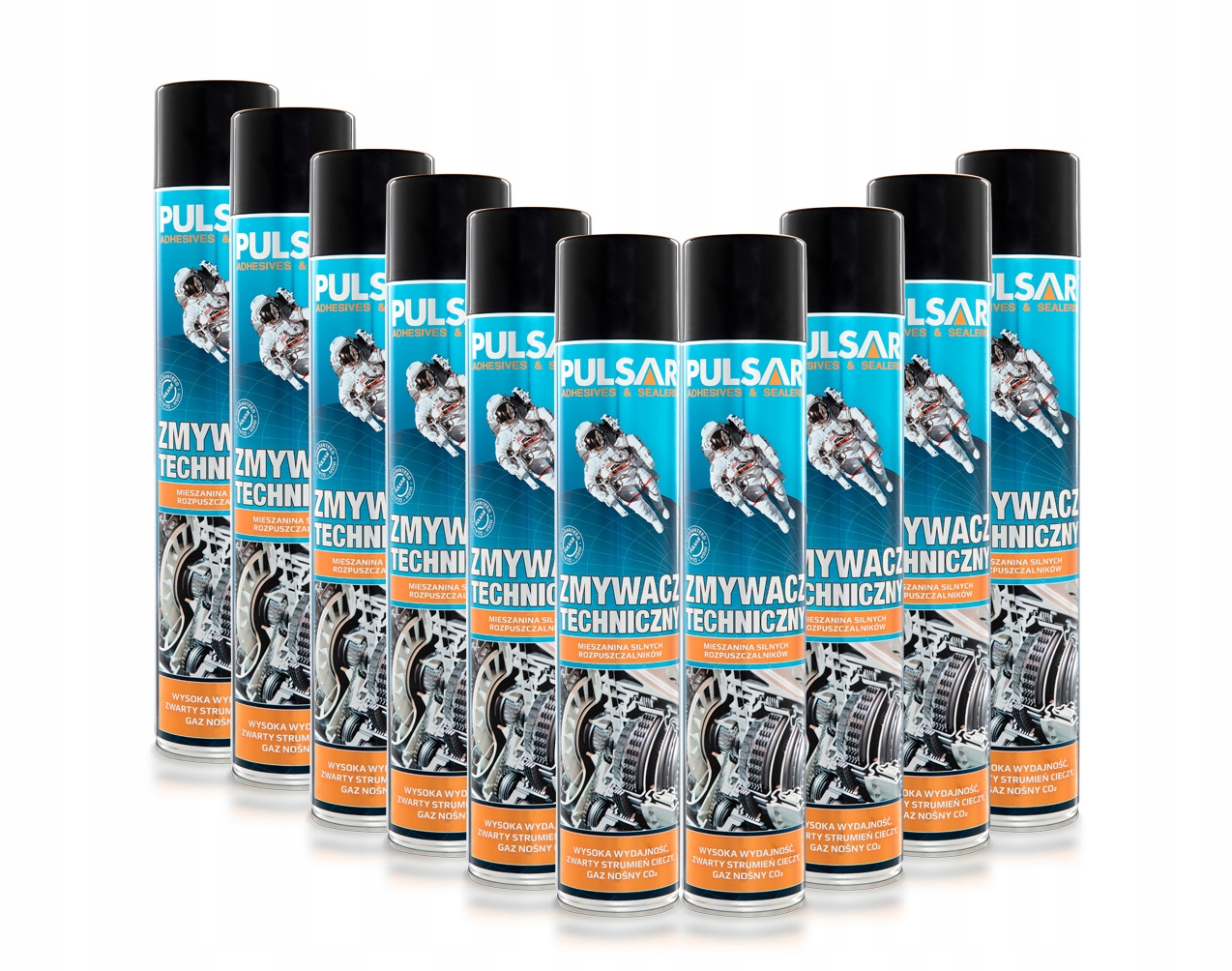 ZMYWACZ TECHNICZNY PULSAR USUWA KLEJE SMARY WOSKI OLEJE SPRAY 750 ml x10