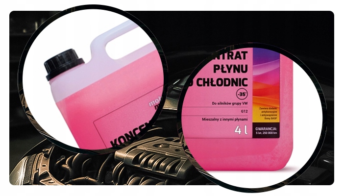 KONCENTRAT PŁYNU DO CHŁODNICY RÓŻOWY MOBIL MEDIC G12 - 35°C 4L