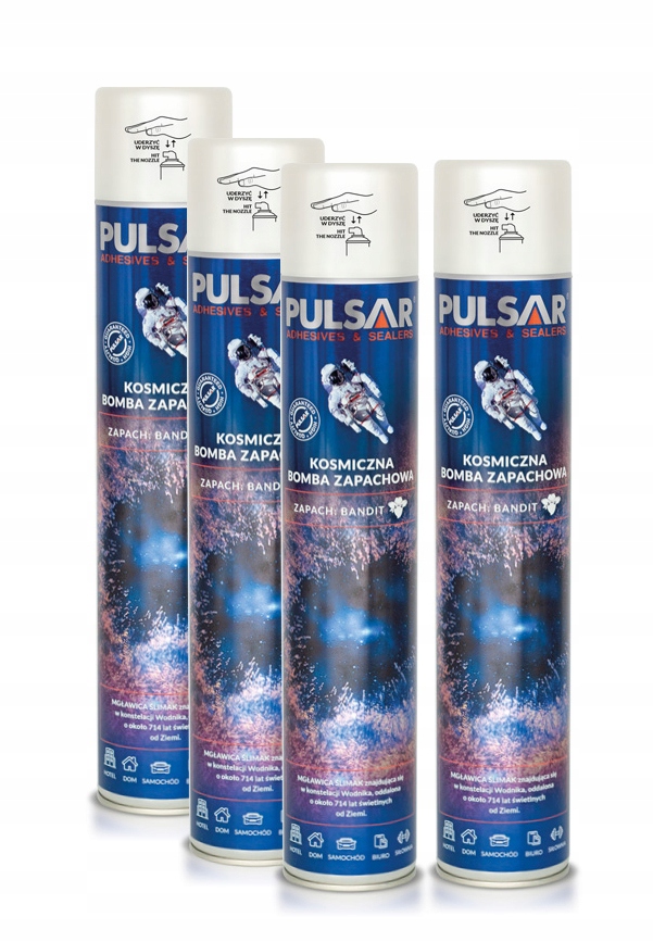 ODŚWIEŻACZ POWIETRZA SPRAY PULSAR ZAPACH DLA MĘŻCZYZN BANDIT 750 ml x4