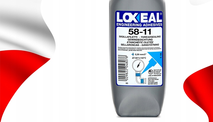 KLEJ USZCZELNIAJĄCY DO GWINTÓW LOXEAL 58-11 WYSOKA LEPKOŚĆ DO GAZÓW 50 ml