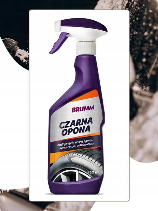 CZERNIDŁO DO OPON BRUMM NABŁYSZCZA PIELĘGNUJE KONSERWUJE ATOMIZER 450 ml