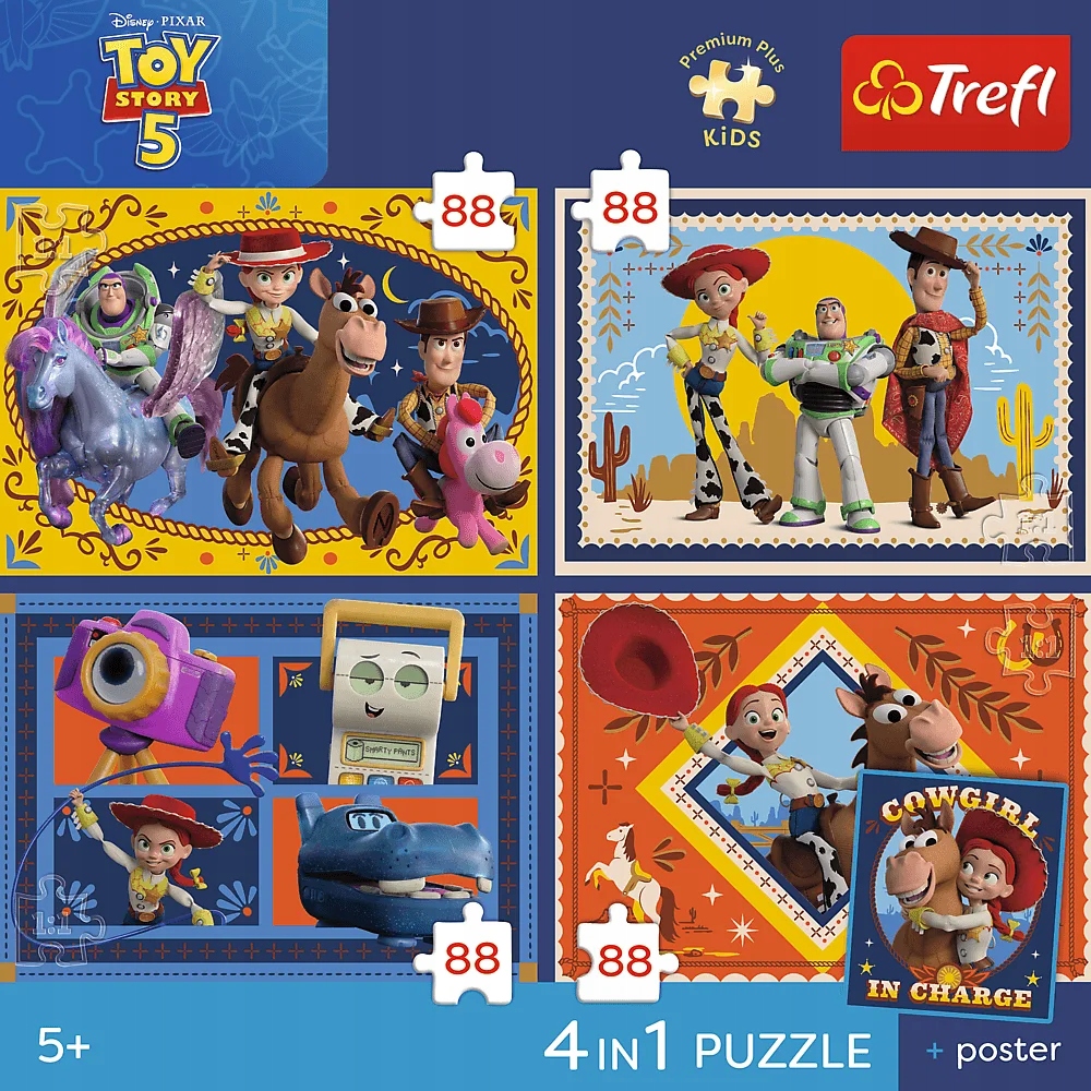 Puzzle 4x88: Czas zabawek, Toy Story 5 (34701)