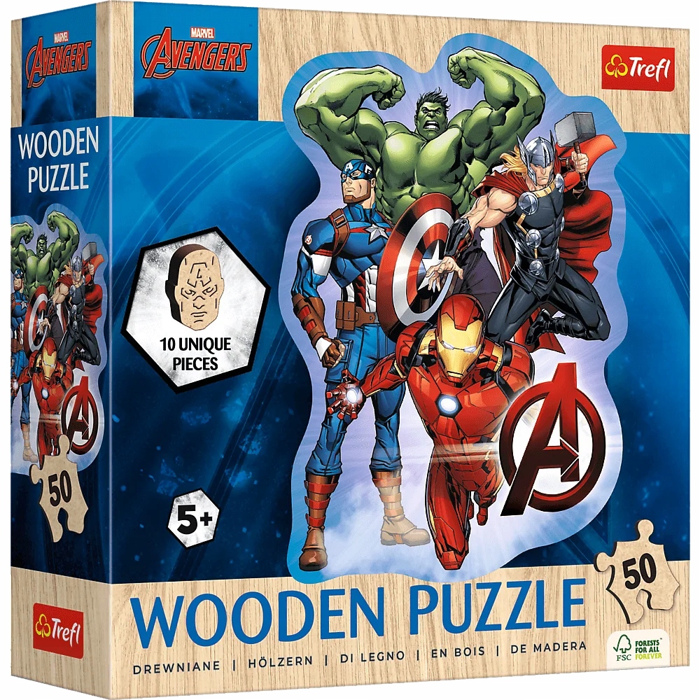Puzzle drewniane 50 Marvel: Przygody Avengers (20256)